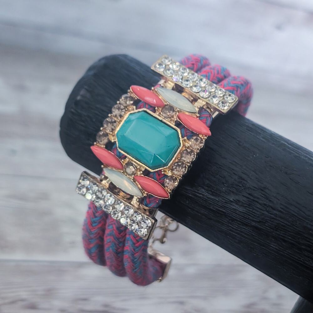 Multi Color Chunky Clasp Bracelet - Fair Condition